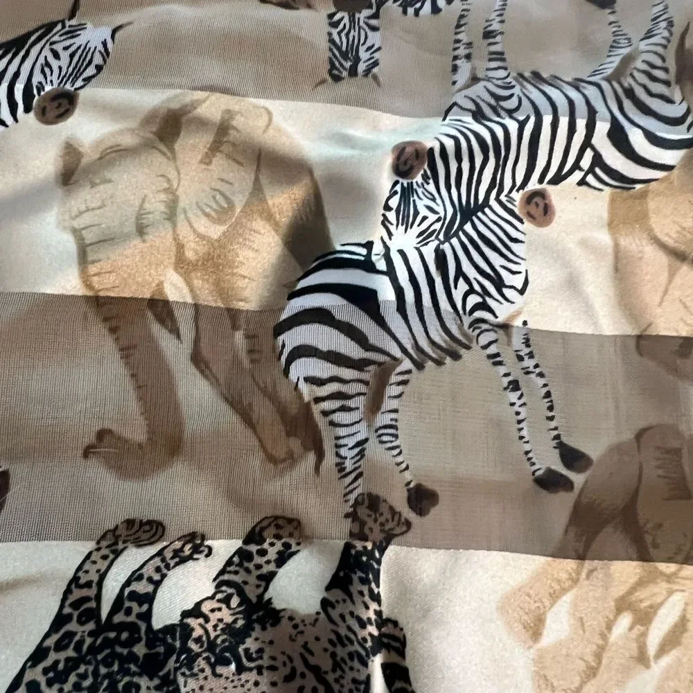 Women’s Zebra, Elephant,Leopard scarf. Size 20 x 20”